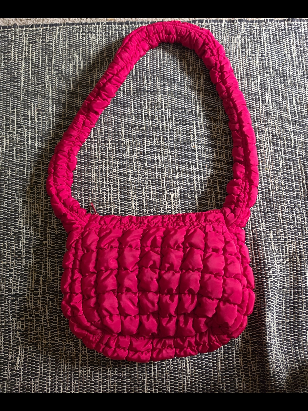 Red Quilted Puffer Bag
